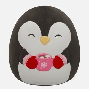 NWT Squishmallows 16” Luna Christmas Black Penguin Hot Cocoa Soft Plush Toy
